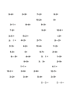 幼儿算术---10-20以内加减法练习试题