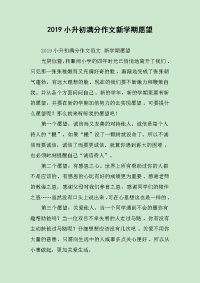 2019小升初满分作文新学期愿望.docx