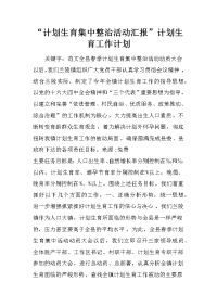 “计划生育集中整治活动汇报”计划生育工作计划_1