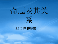 高中数学：1.1.2（四种命题）课件