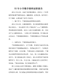 xx年小学数学教师述职报告