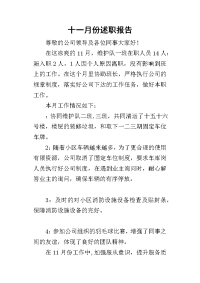 十一月份的述职报告