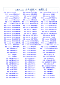 AutoCAD室内设计入门教程汇总