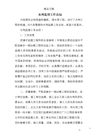 水利监理工作总结