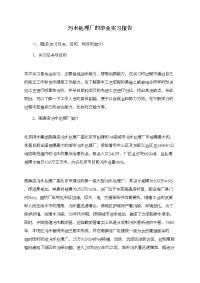 污水处理厂的毕业实习报告