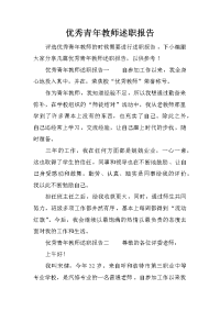 优秀青年教师述职报告