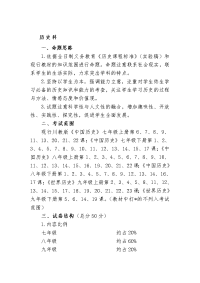 初中历史章节整理历史中考范围