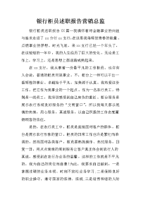 银行柜员述职报告营销总监.doc