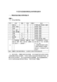 中式烹饪技能竞赛设备及材料准备清单