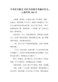 中考作文散文20XX年沈阳中考满分作文：心泉叮咚400字.docx