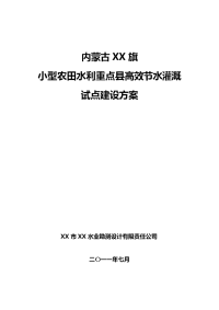 小型农田水利重点县高效节水灌溉试点建设方案