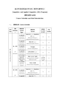 语言学及用语言学方向（留学生研究生）