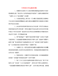 中考作文开头素材50则