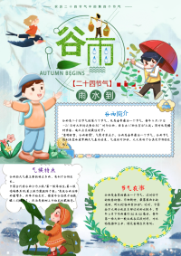 WORD小报：竖版清新风谷雨电子小报word小报手抄报.docx