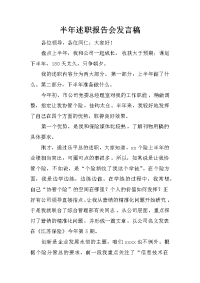 半年述职报告会发言稿