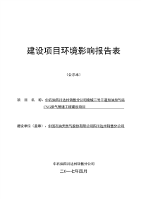 南城二号干道加油加气站CNG供气管道工程建设项目环评报告