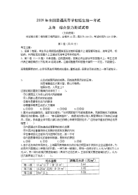 高考真题 上海2009高考文综试卷
