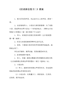 《汉语拼音复习二》教案