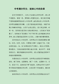 中考满分作文：拔掉心中的杂草.docx