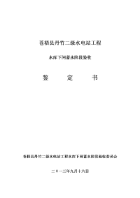 苍梧县丹竹二级水电站工程水库下闸蓄水阶段验收鉴定书