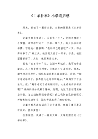 《亡羊补牢》小学读后感