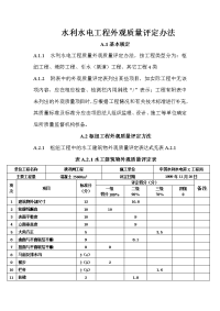 水利水电工程外观质量评定办法