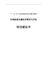 生物能源关键技术研究与开发项目建议书