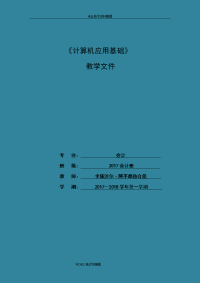 中职计算机应用基础教（学）案