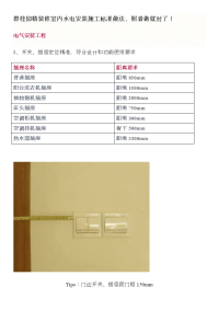 碧桂园精装修室内水电安装施工标准做法