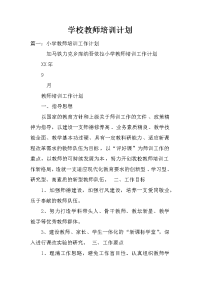 学校教师培训计划