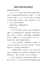 销售经理任职述职报告.doc