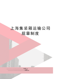 上海集装箱运输公司规章制度
