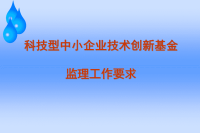 科技型中小企业技术创新基金监理工作要求