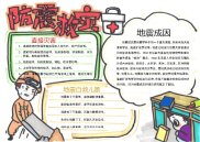 防震救灾电子小报手抄报模板下载.docx