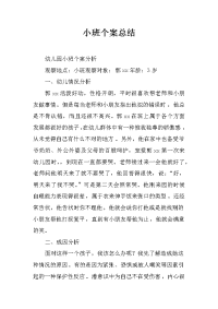 小班个案总结