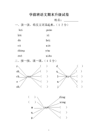 学前班语文期末升级试卷