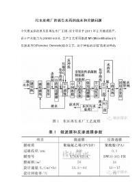 污水处理厂的再生水药剂成本和关键问题