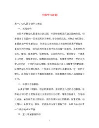 计划方案-小班学习计划