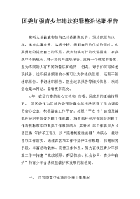 团委加强青少年违法犯罪整治述职报告