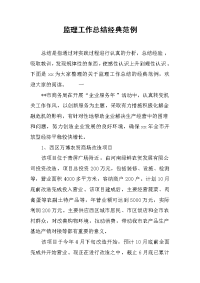 2019监理工作总结经典范例