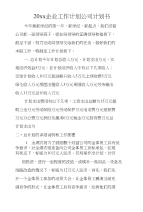 20xx企业工作计划公司计划书