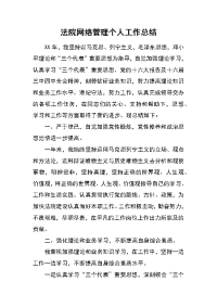 法院网络管理个人工作总结