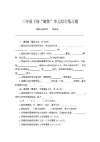 小学科学“磁铁”单元综合练习题