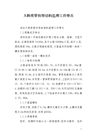 大跨度管衍架结构监理工作要点