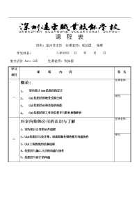 室内设计绘图员(AUTO CAD)课程表