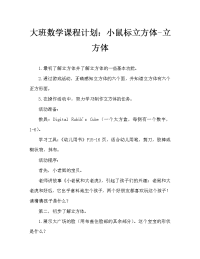 大班数学教案：小老鼠的魔方—正方体.doc