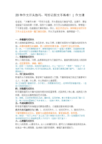 20种作文开头技巧
