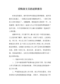 采购部文员的述职报告