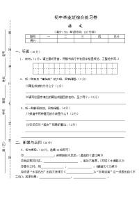 初中毕业班综合练习卷