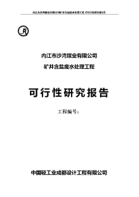 内江市沙湾煤业有限公司矿井含盐废水处理工程可行性研究报告